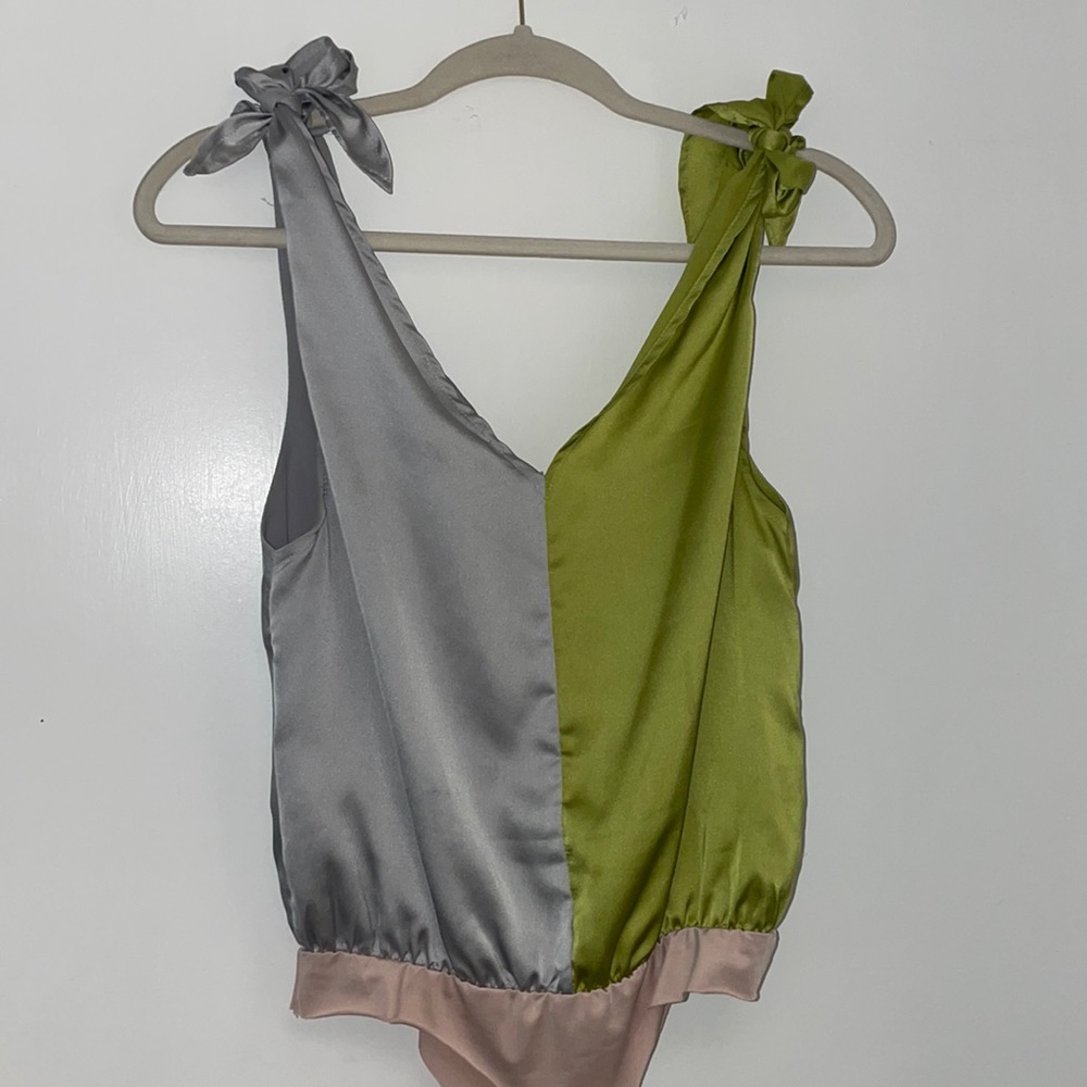 Green and gray bodysuit